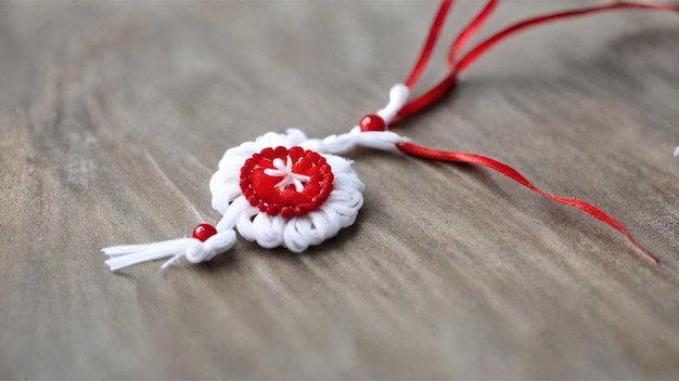 red and white beads