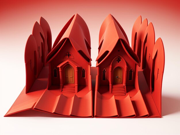 A red and white bird house made by the company