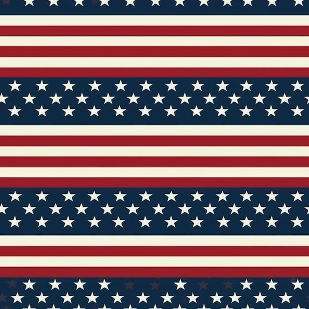 A red white and blue american flag pattern with stars.