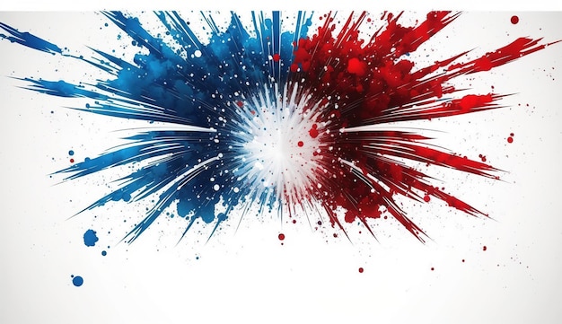 A red, white and blue fireworks with the word fireworks on it.