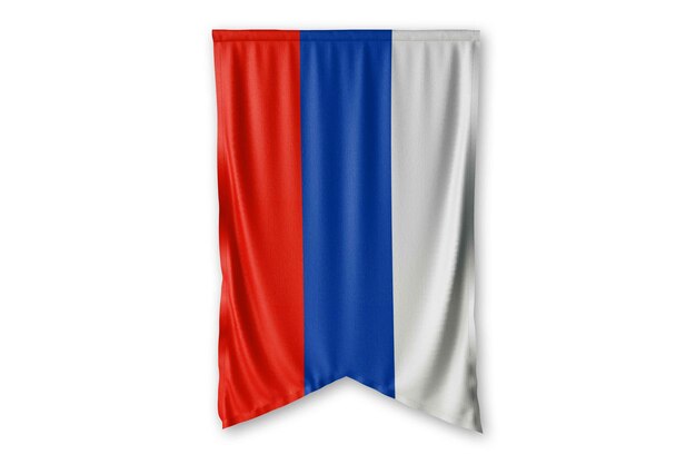 A red, white and blue flag with the word st. petersburg on it.