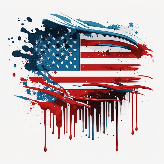 Красно-бело-синий флаг со словом США на нем