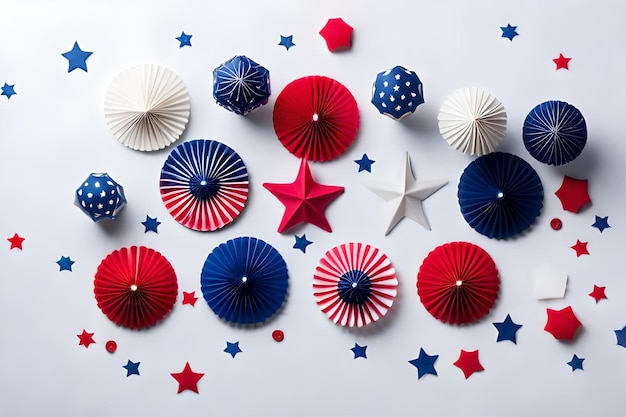 Red, white, and blue hats with a red star on the top.