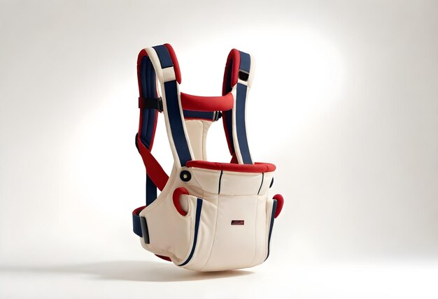 Photo a red white and blue sports car seat with a red and white seat