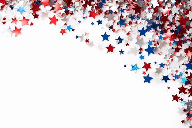 red, white and blue stars with a white background.