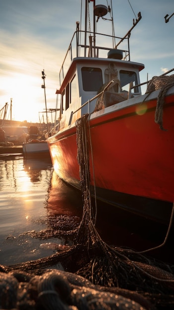 Red and White Boat in Water