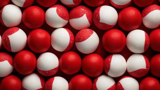 赤と白のボンボン キャンディーの背景 生成 AI