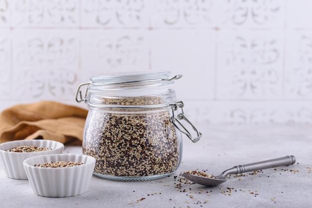 Red white and brown quinoa