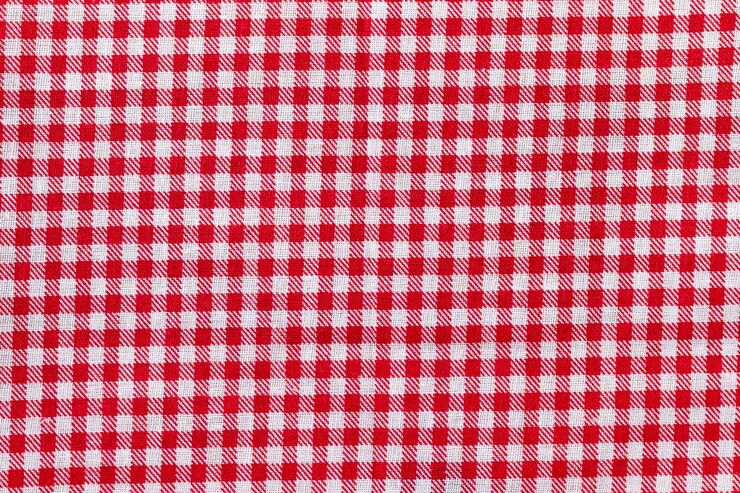 Red and white checkered fabric texture