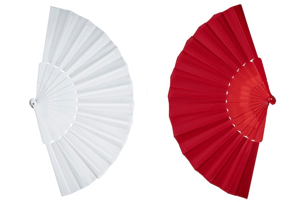 Red and white Chinese fan