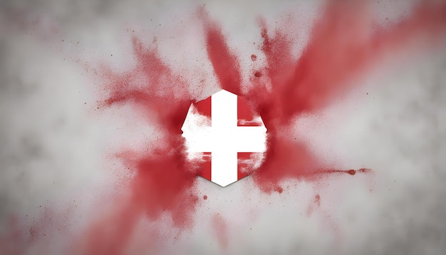 Photo a red and white cross in a red circle with a cross in the middle