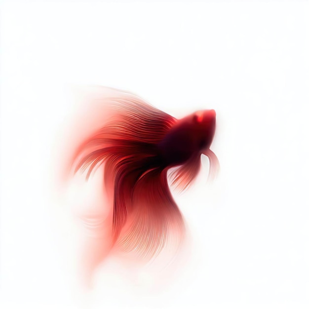 A red and white fish with a long tail