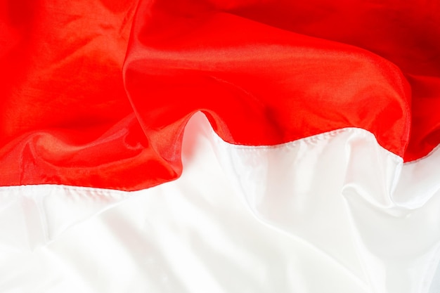 Photo red and white flag of indonesia independence day august 17th i love indonesia background