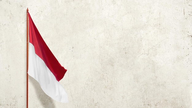 The red and white flag of Indonesian flag