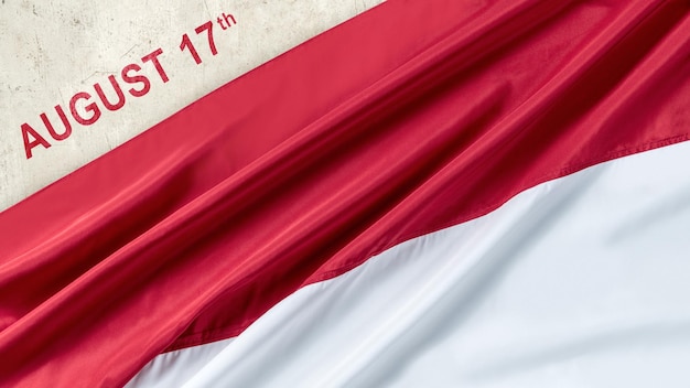 The red and white flag of Indonesian flag