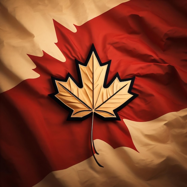 A red and white flag with a maple leaf in the center.