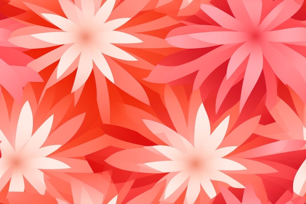 A red and white flower pattern on a red background