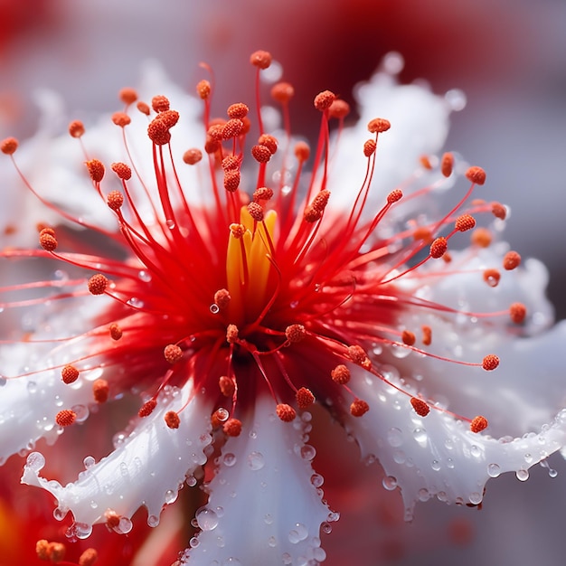 Photo red white flower