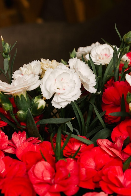 Red and White flowers garden pattern