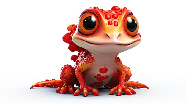 a red and white frog with a red face and red eyes.