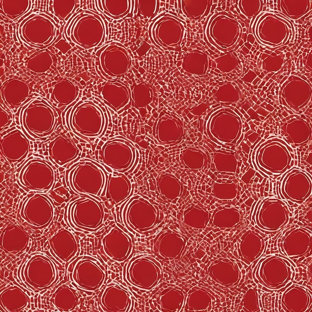 Red and white geometric pattern on a red background