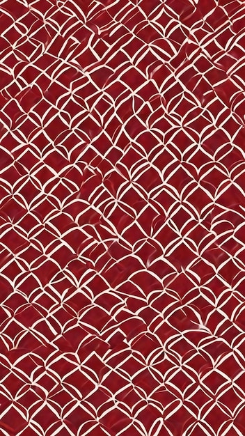 Red and white geometric pattern on a red background