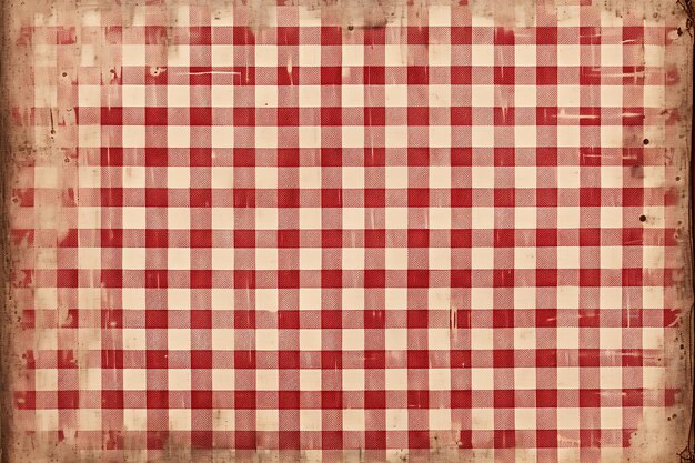 Photo red and white gingham pattern antique junk journal page background wall art decor for nursery room