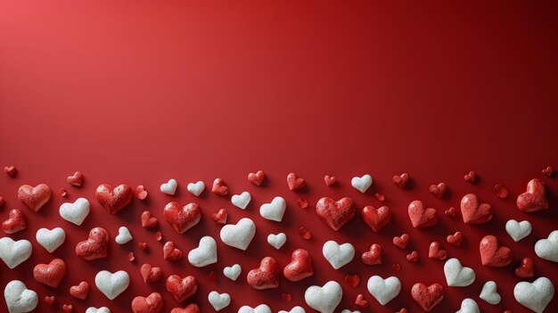 Red and White Hearts Background