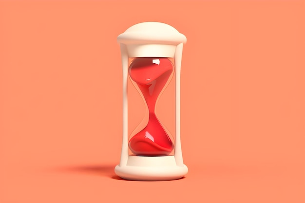 A red and white hourglass with the number 2 on it