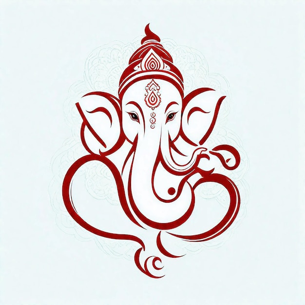 Photo a red and white image of a symbol of an elephant