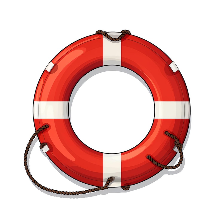 Photo a red and white life preserver