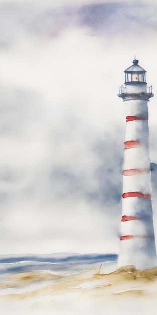 A red and white lighthouse