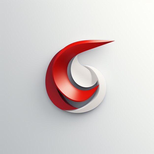 Photo a red and white logo