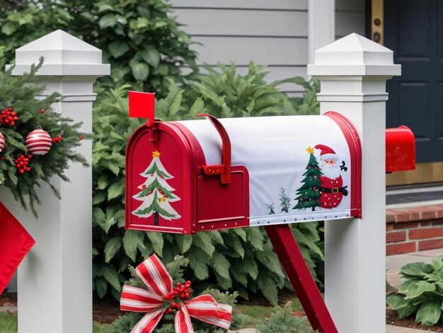 A Red And White Mailbox