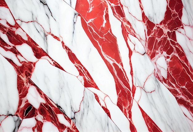 Red and white marble stone pattern background backdrop Generative AI