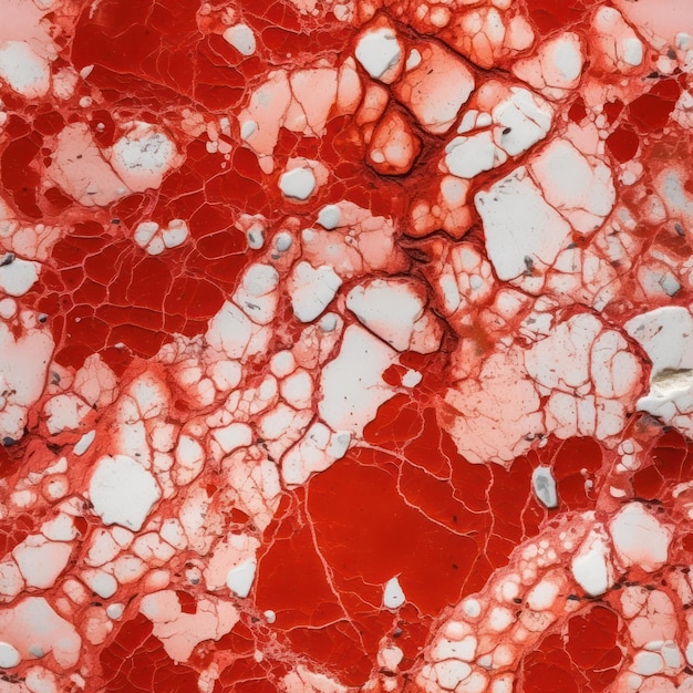 Red and white marble texture with a white background.