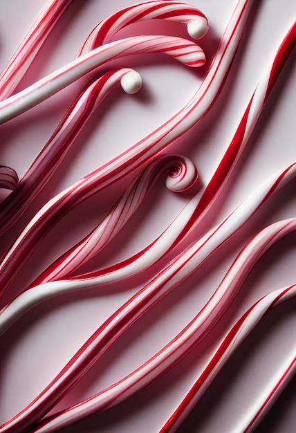 크리스마스를 위한 빨간색과 흰색 미니 사탕 지팡이