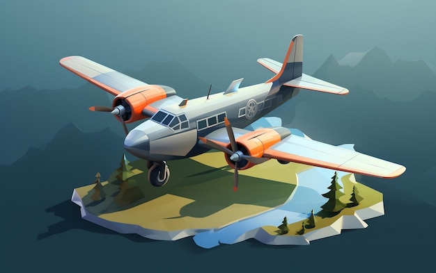 비행기 인공지능의 빨간색과 색 모델