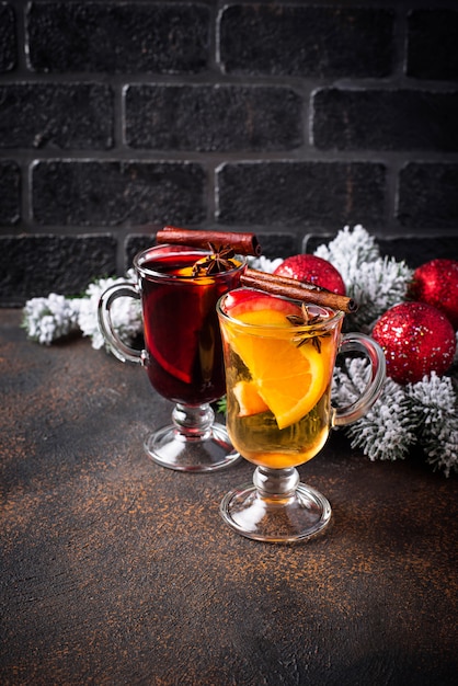 Red and white mulled wine.  