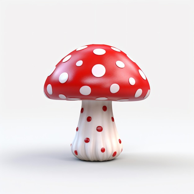 a red and white mushroom with white dots