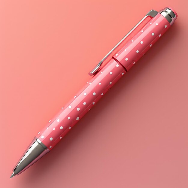 Photo a red and white pen with polka dots on it