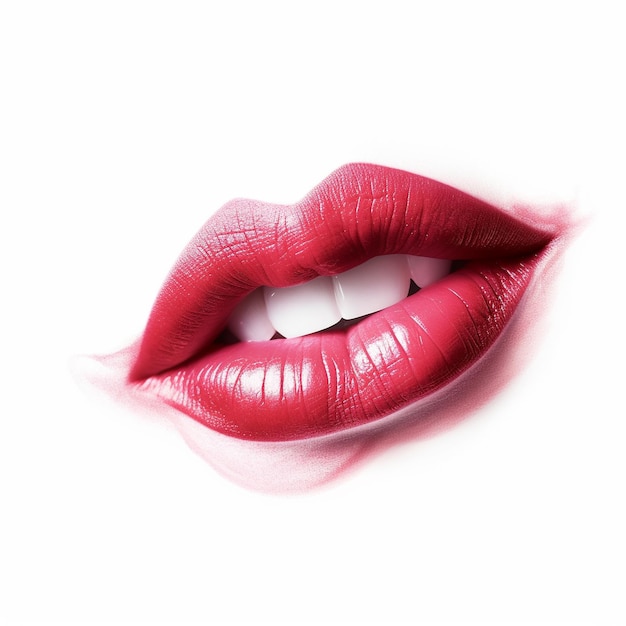 a red and white photo of a red lipstick with a white background.