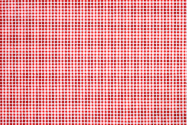 Photo red white plaid tablecloth background
