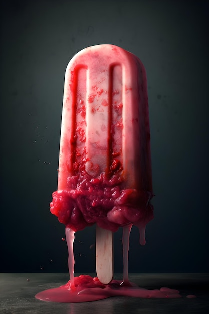 A red and white popsicle