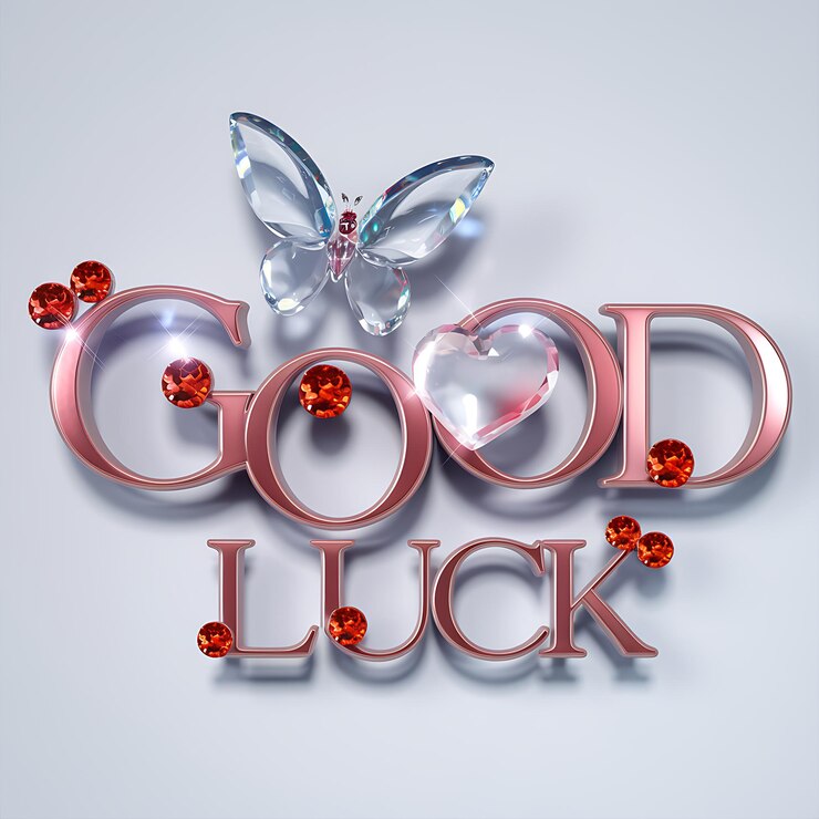 Photo a red and white sign that says good luck