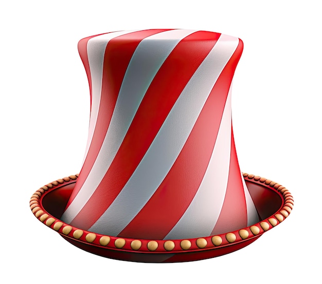 Photo red and white striped hat