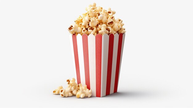 A red and white striped popcorn container with a few others on the side.