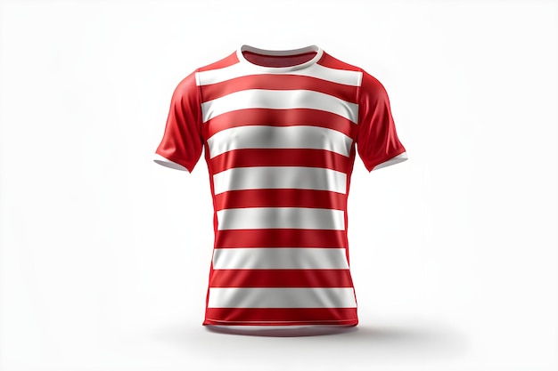 Photo red and white striped t - shirt with a blank space for your text.