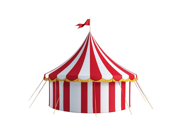 a red and white striped tent