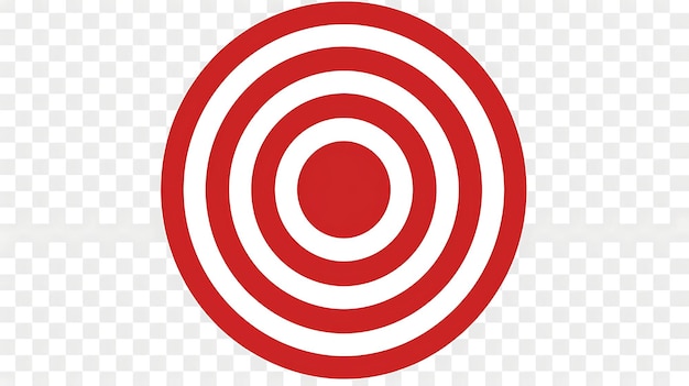 Photo red and white target icon the target has five rings with the center ring being the smallest and the outer ring being the largest